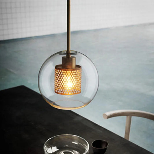 LED Pendant Lamps Nordic Glass Ball Bedroom Indoor