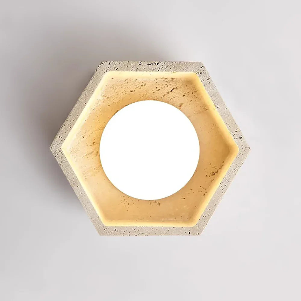 Hexagon Travertine Hexa Core Ceiling Light – Travertine detail 9