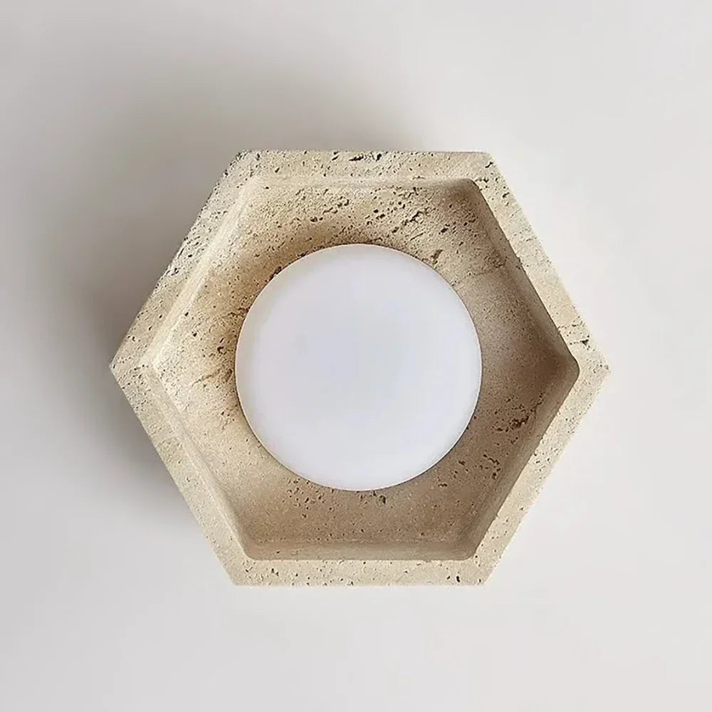 Hexagon Travertine Hexa Core Ceiling Light – Travertine detail 10