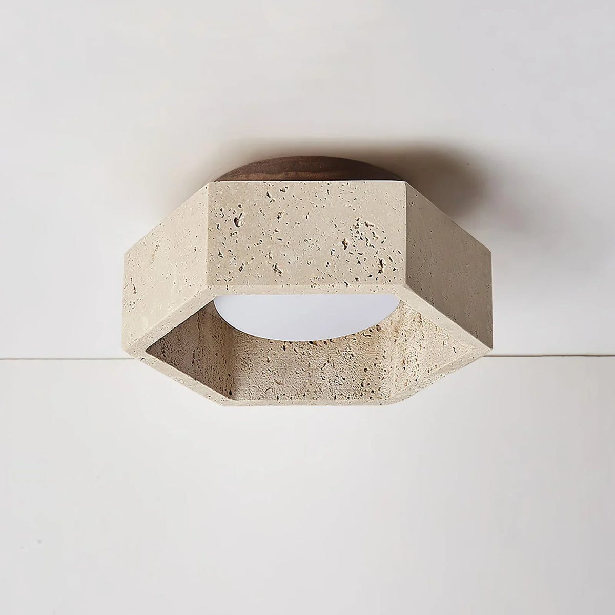 Hexagon Travertine Hexa Core Ceiling Light – Travertine detail 12