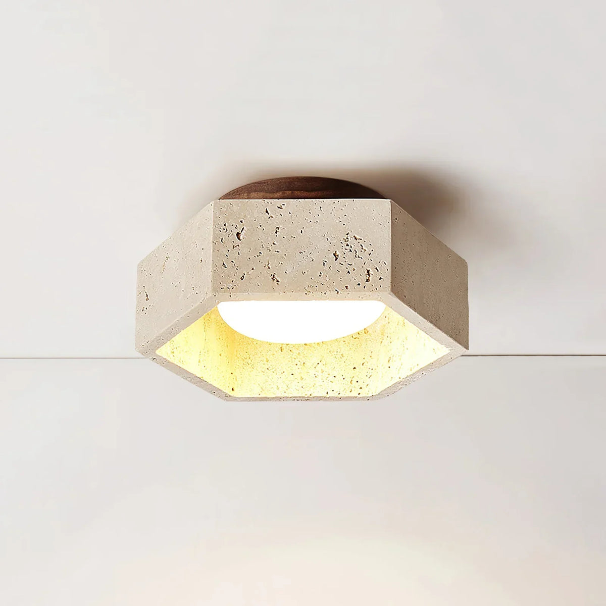 Hexagon Travertine Hexa Core Ceiling Light – Travertine detail 11