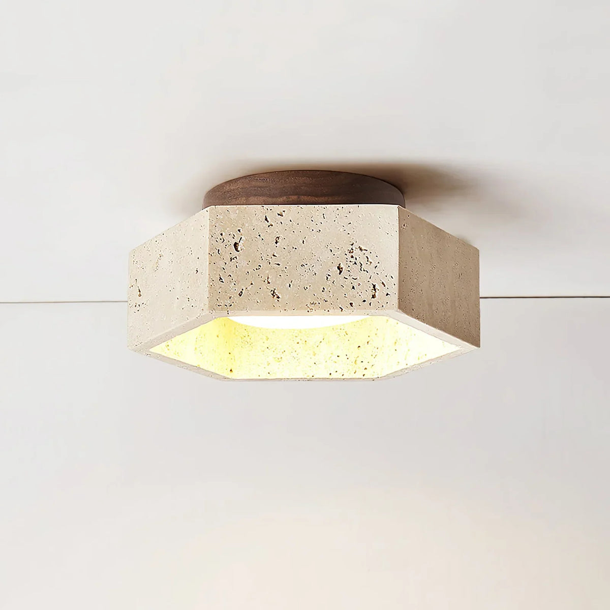 Hexagon Travertine Hexa Core Ceiling Light – Travertine detail 13