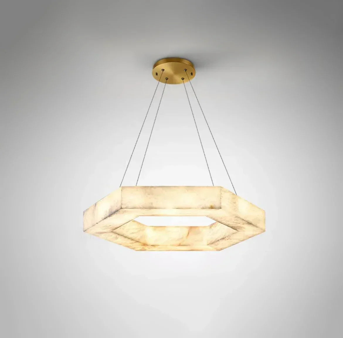 Hexagonal Alabaster Chandelier – Alabaster detail 11