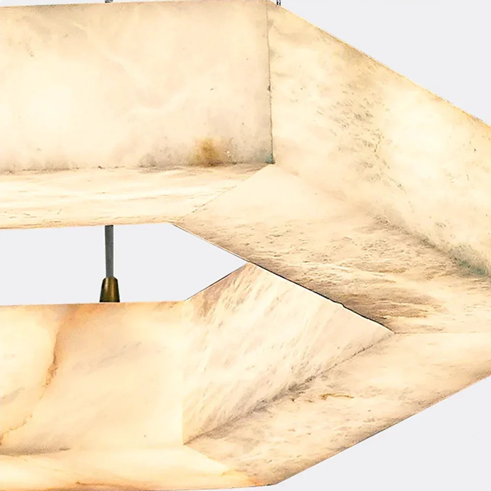 Hexagonal Alabaster Chandelier – Alabaster detail 15