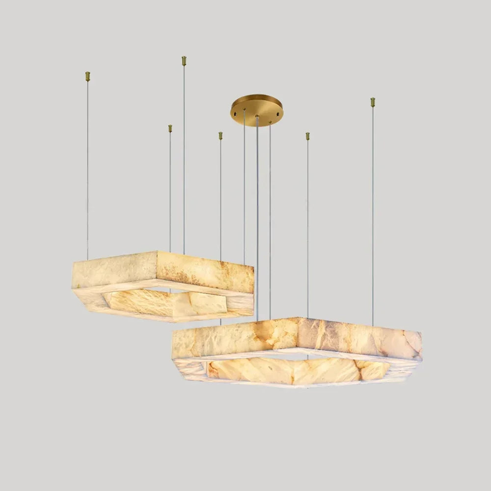 Hexagonal Alabaster Chandelier – Alabaster detail 12
