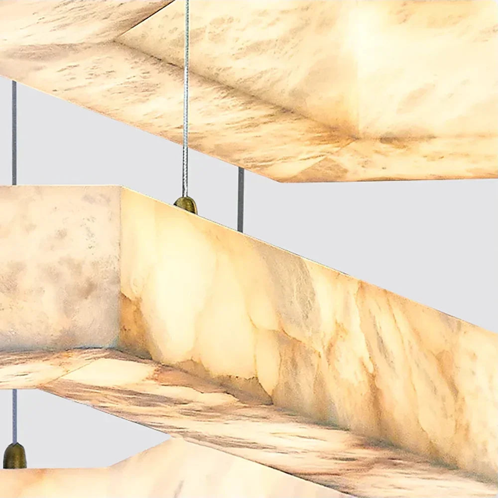 Hexagonal Alabaster Chandelier – Alabaster detail 14