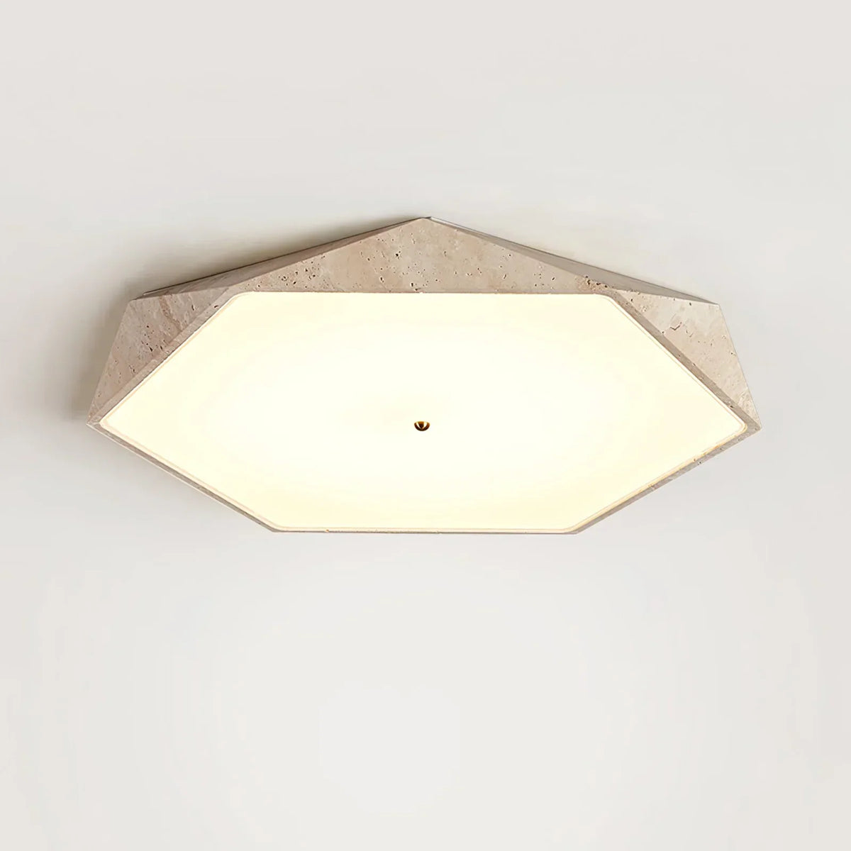 Hexagonal Travertine Lunarc Stone Ceiling Lamp – Travertine detail 11