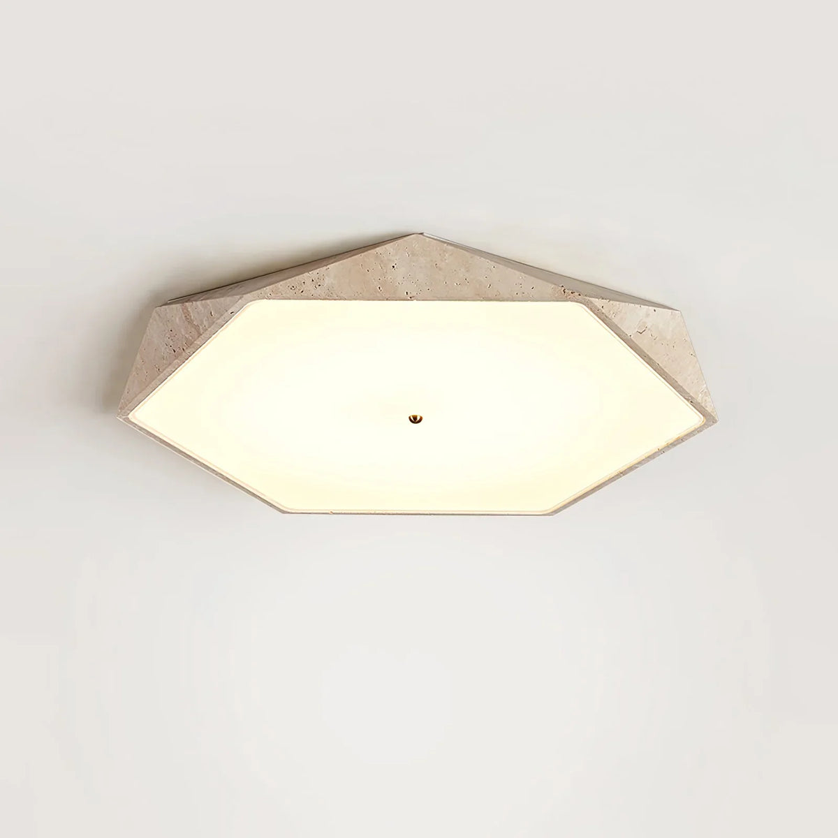 Hexagonal Travertine Lunarc Stone Ceiling Lamp – Travertine detail 9