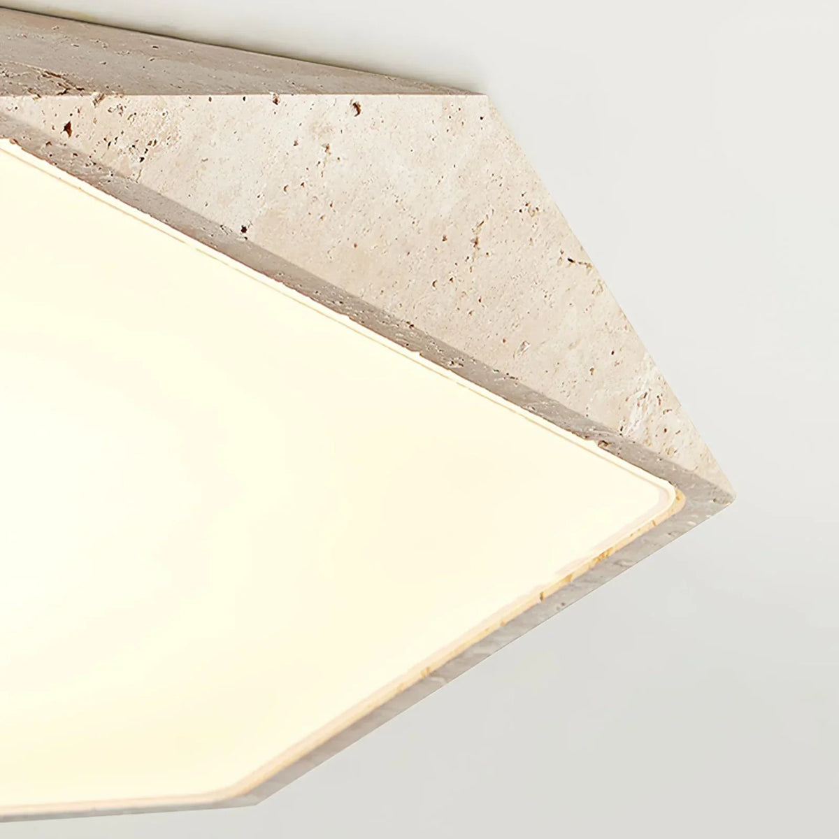 Hexagonal Travertine Lunarc Stone Ceiling Lamp – Travertine detail 7