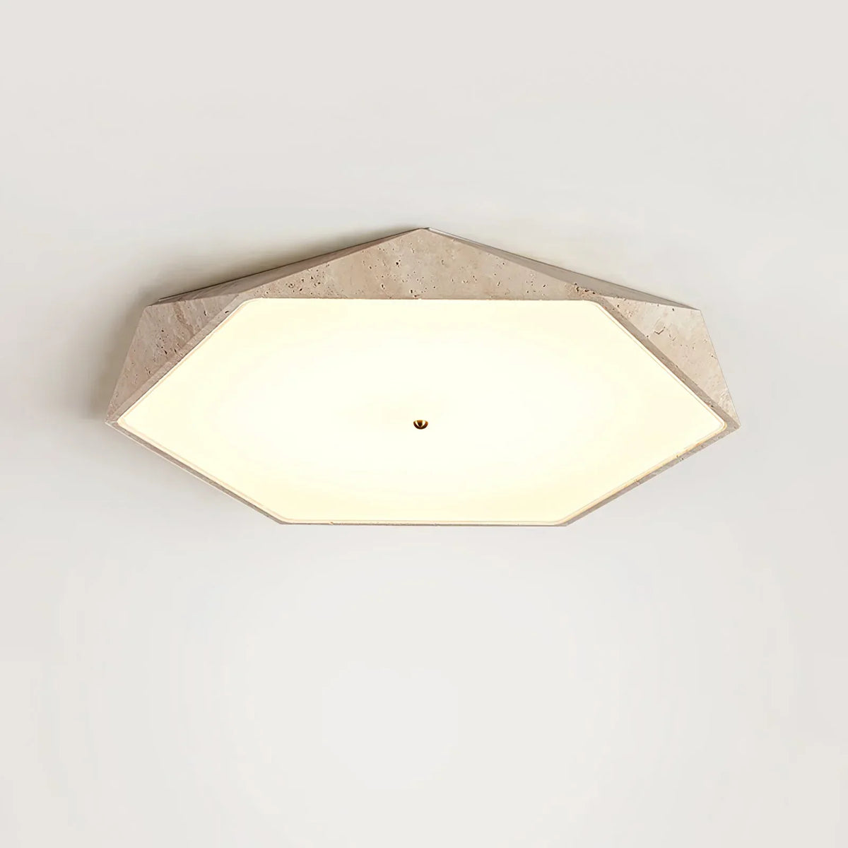 Hexagonal Travertine Lunarc Stone Ceiling Lamp – Travertine detail 10