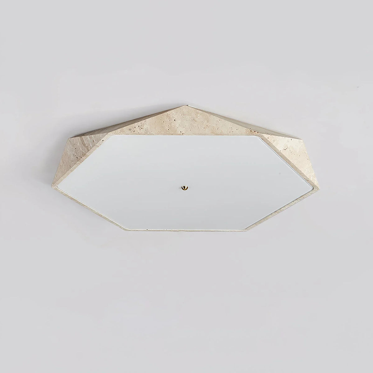 Hexagonal Travertine Lunarc Stone Ceiling Lamp – Travertine detail 12