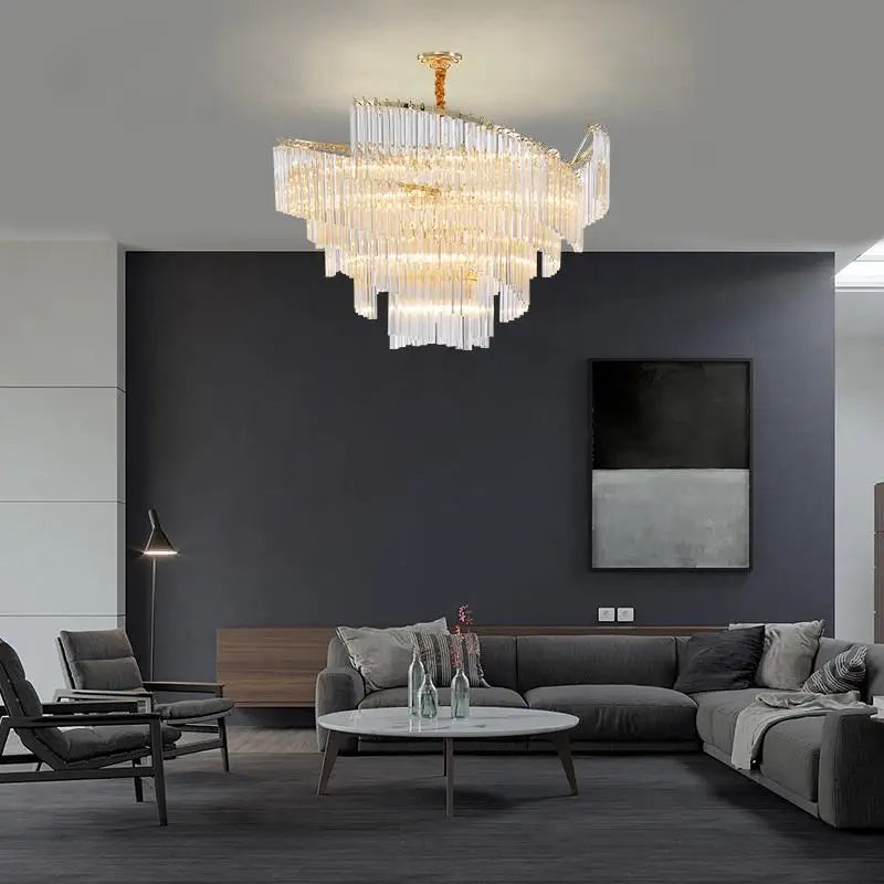 LED Dimmable Silver Gold Crystal Designer