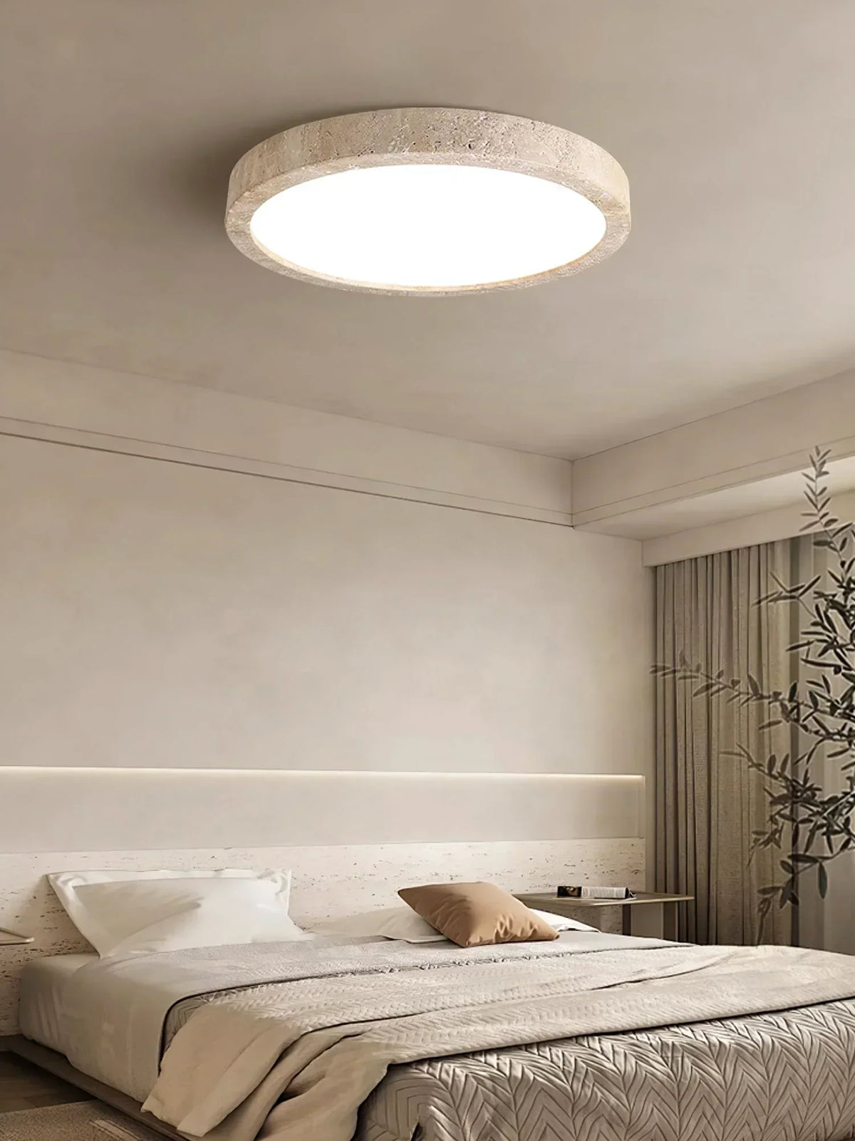 Horizon Travertine Disc Ceiling Light – Travertine detail 6