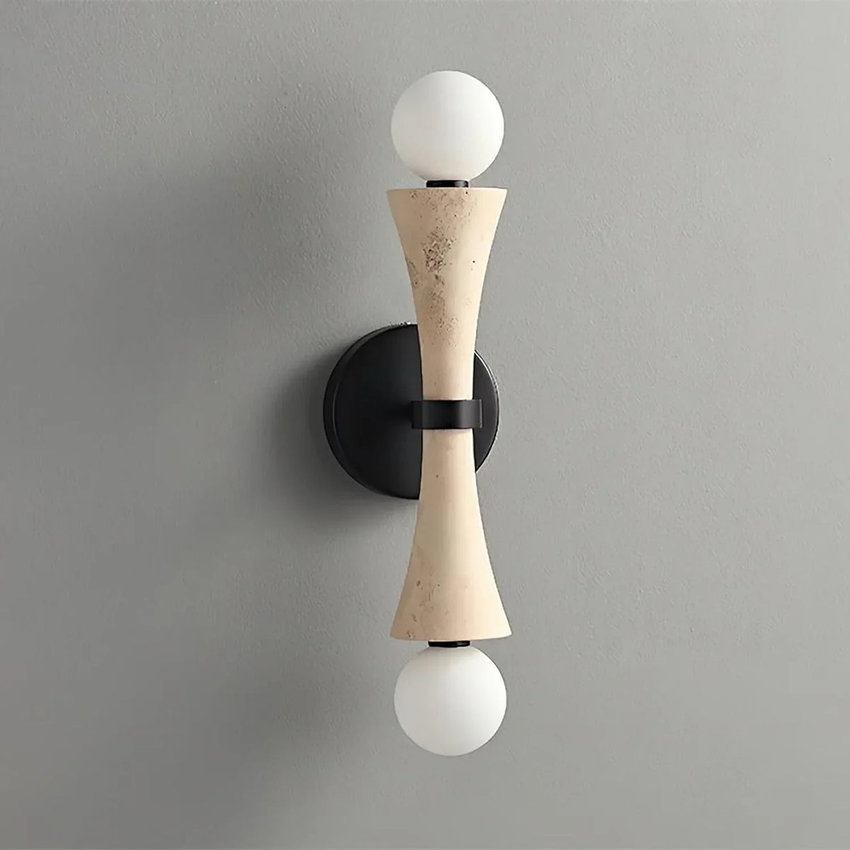 Hourglass Shape Travertine Obel Wall Sconce – Travertine detail 11
