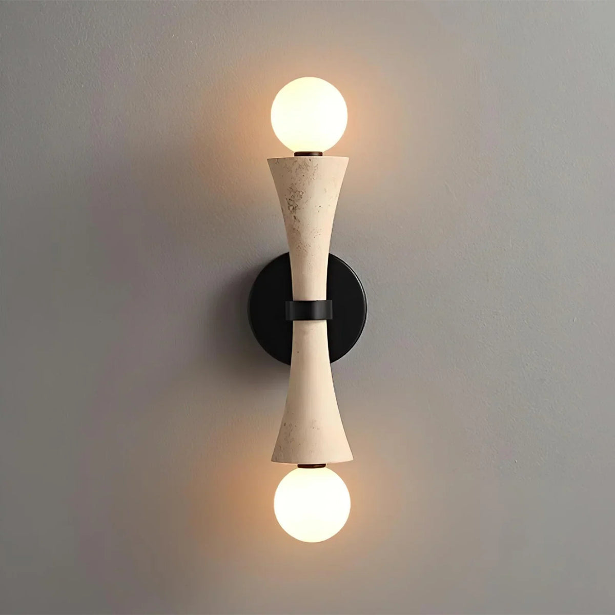 Hourglass Shape Travertine Obel Wall Sconce – Travertine detail 10