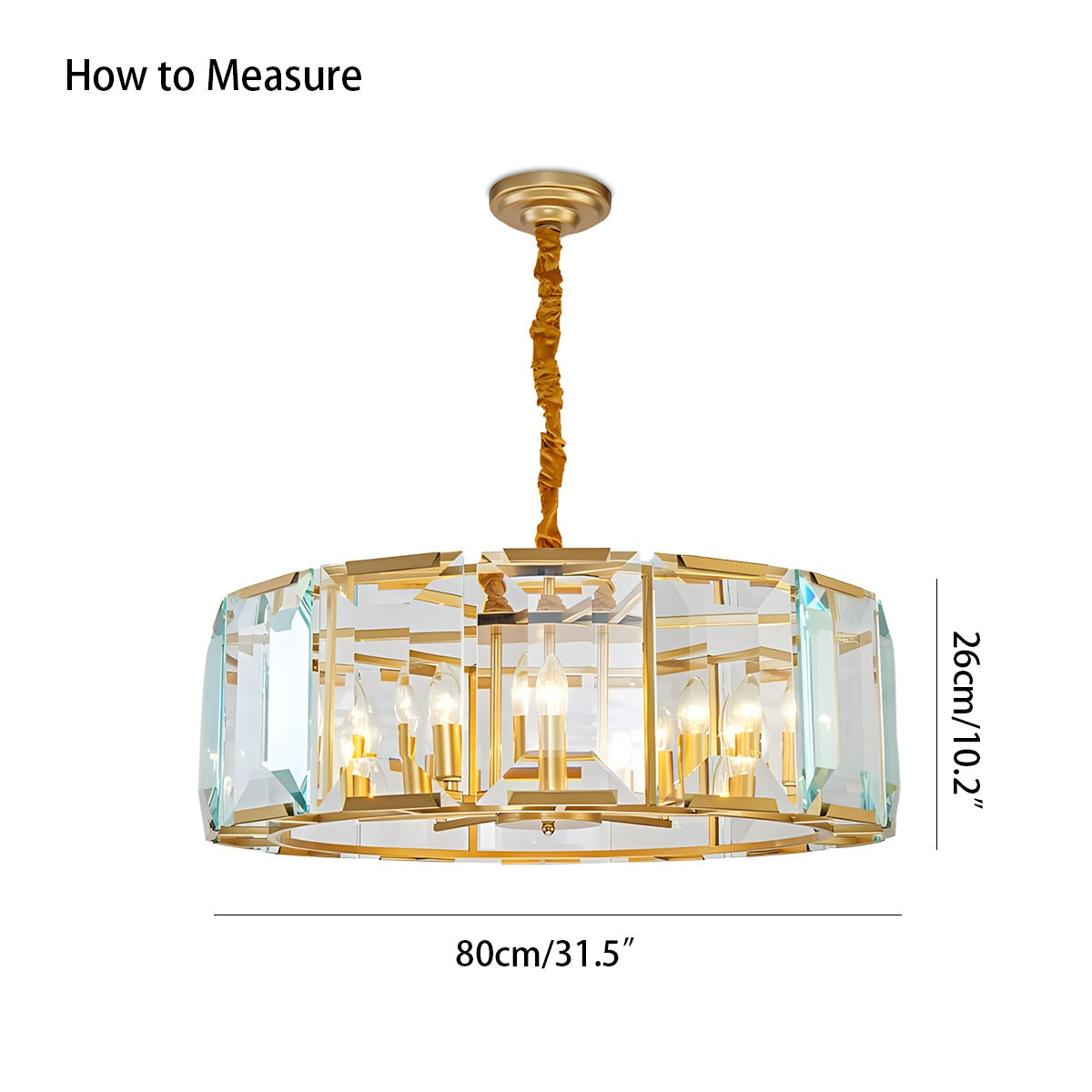 Circular Glass Chandelier for Dining Room – Glass detail 8