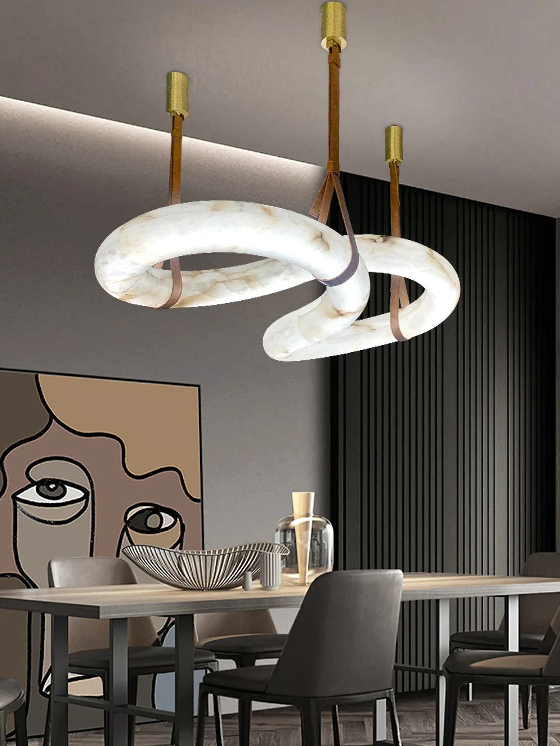 Loop Hanging Alabaster Light – Alabaster detail 13