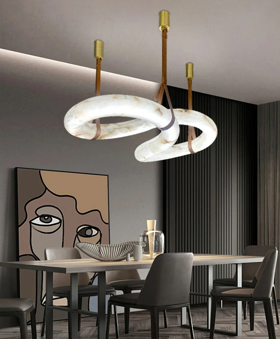 Loop Hanging Alabaster Light – Alabaster detail 8