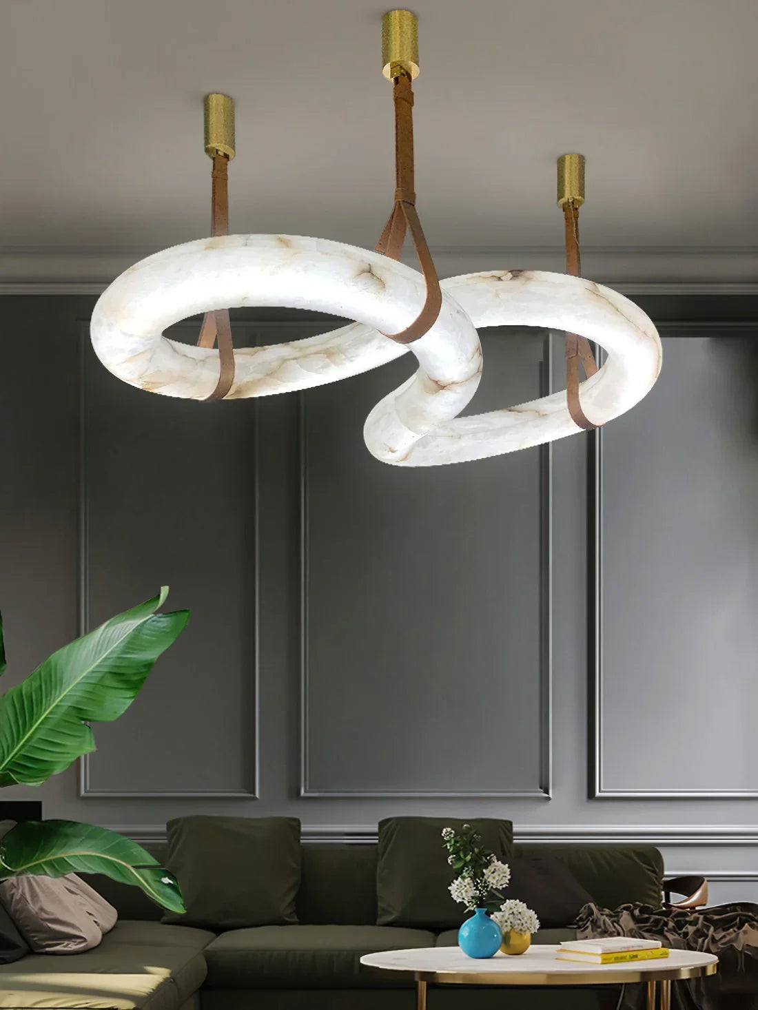 Loop Hanging Alabaster Light – Alabaster detail 10
