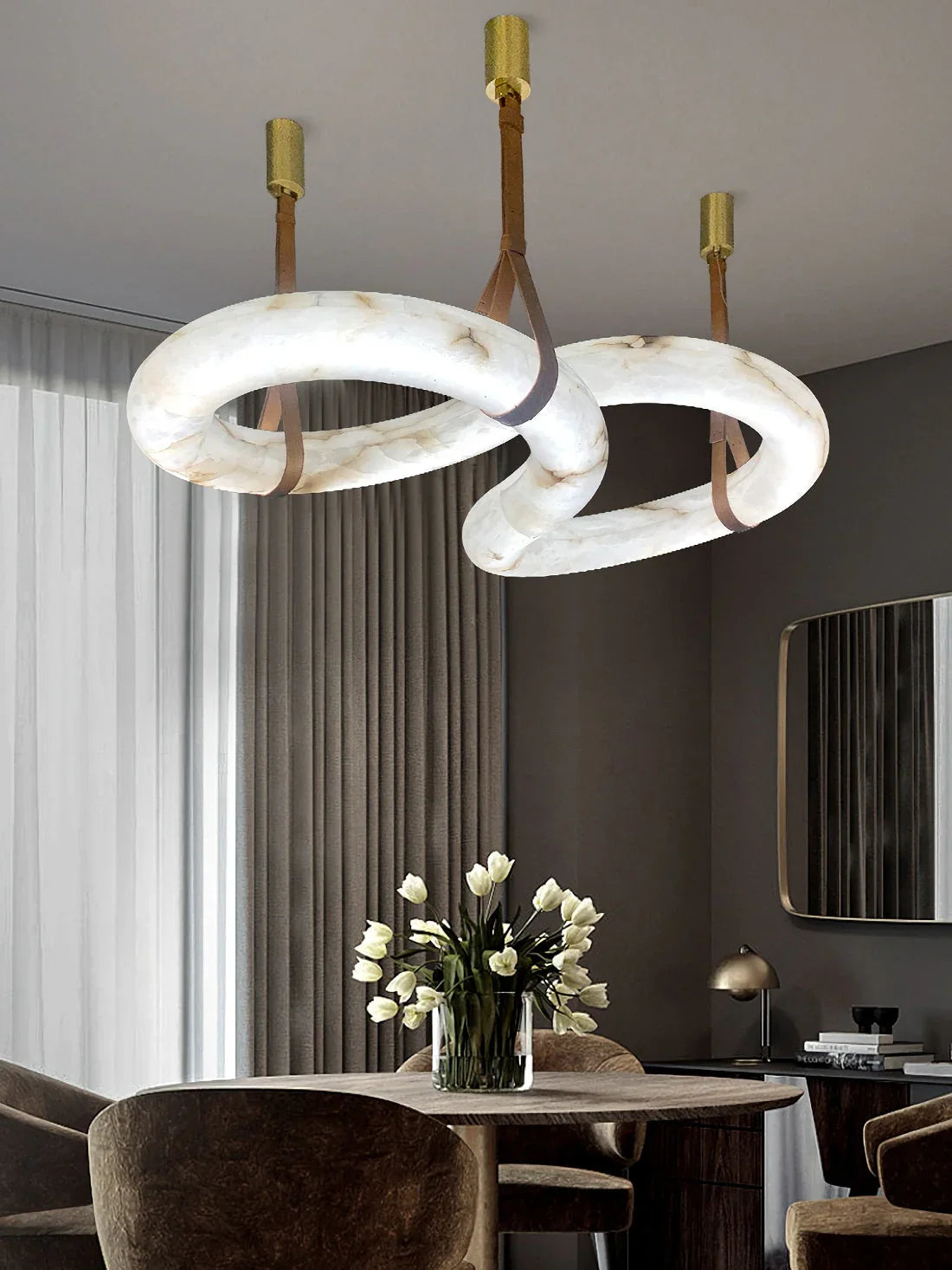 Loop Hanging Alabaster Light – Alabaster detail 11