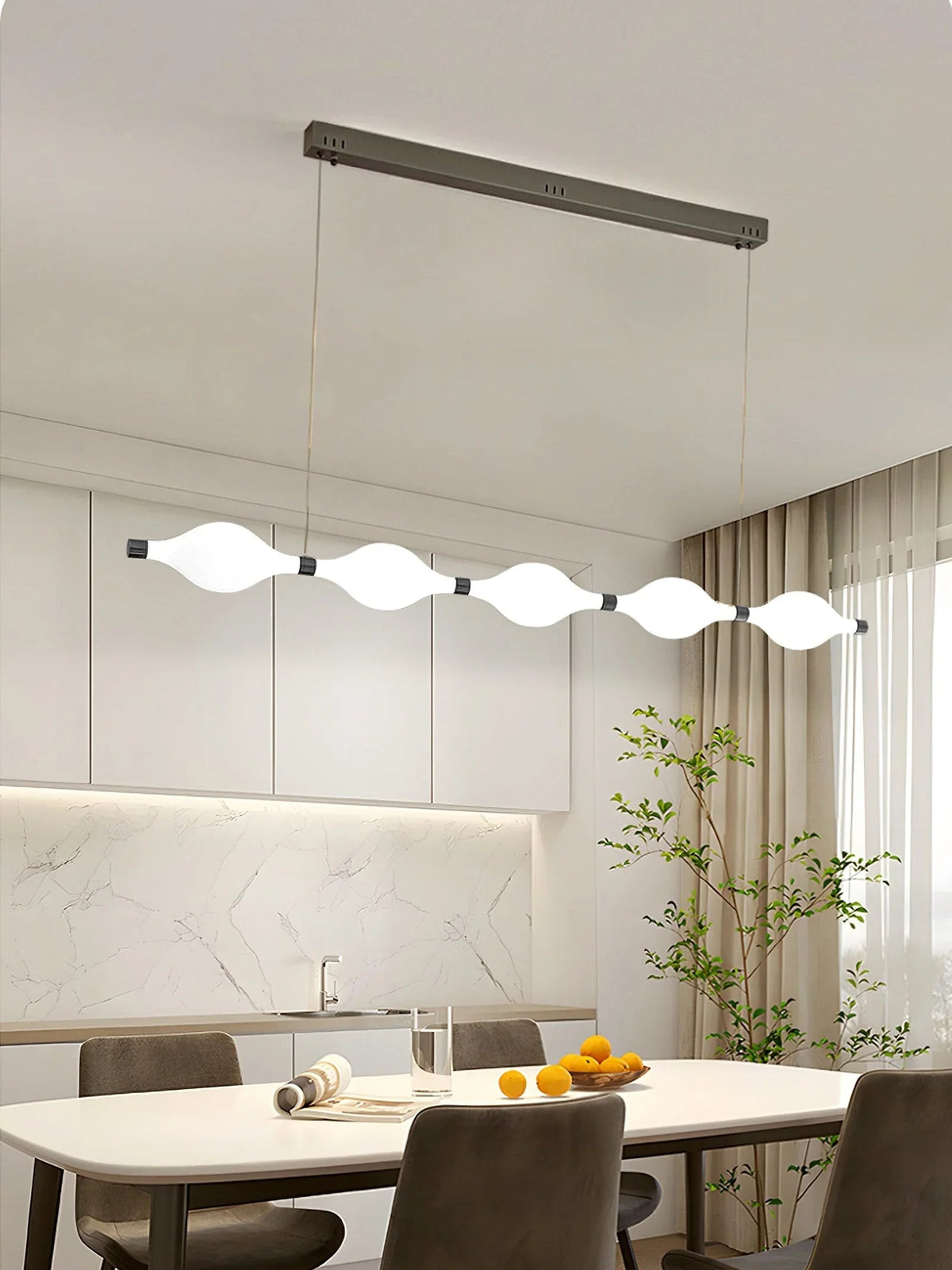 Italian Table Bar Line Glass Chandelier – Glass detail 7