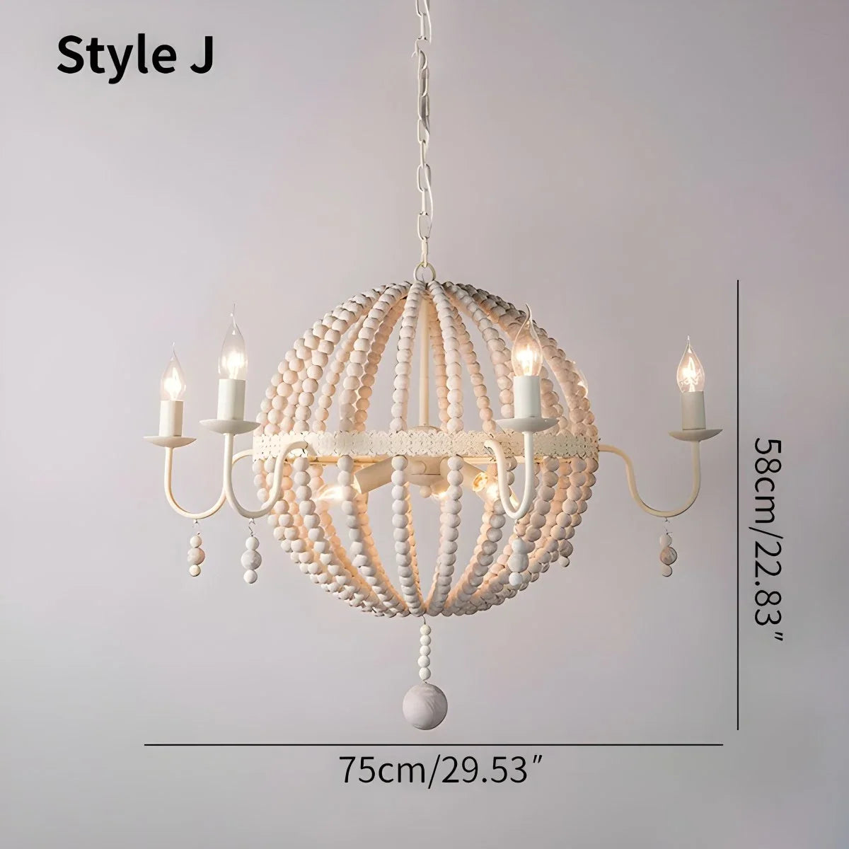 Retro Wooden Bead Chandelier for Dining Room – detail 42