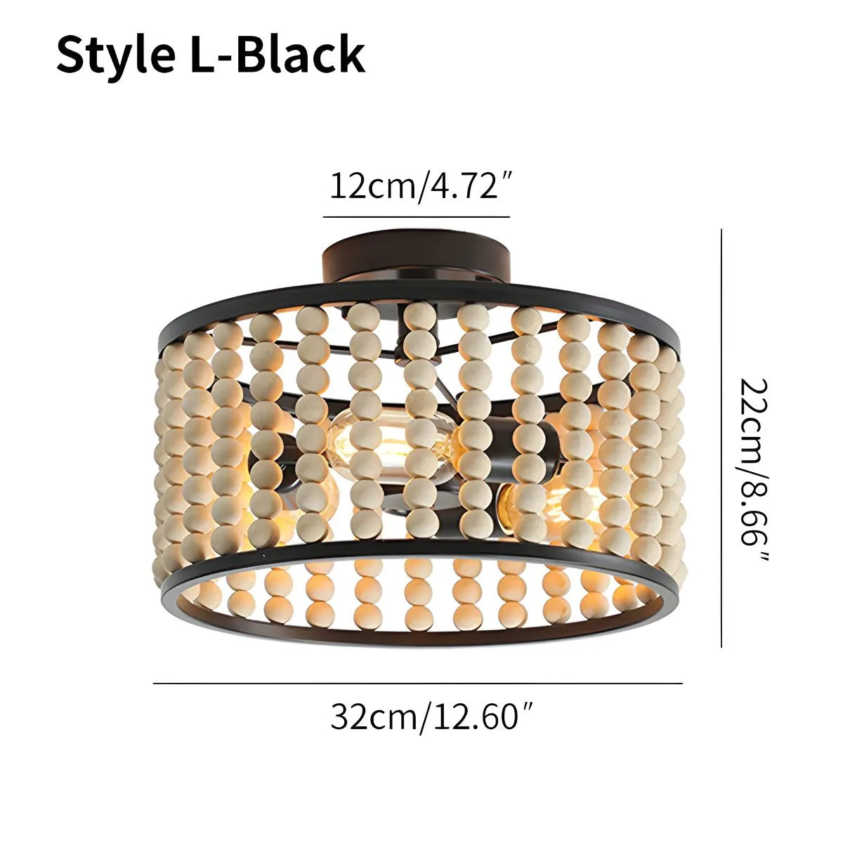 Retro Wooden Bead Chandelier for Dining Room – detail 48