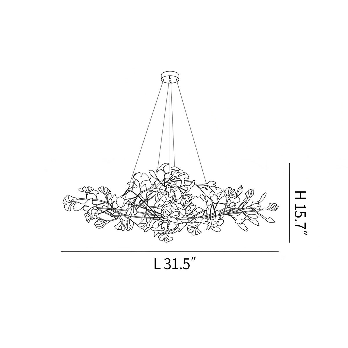 Acrylic Ginkgo Leaf Chandelier for Dining Area – Acrylic detail 5