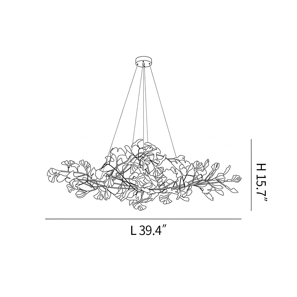Acrylic Ginkgo Leaf Chandelier for Dining Area – Acrylic detail 6