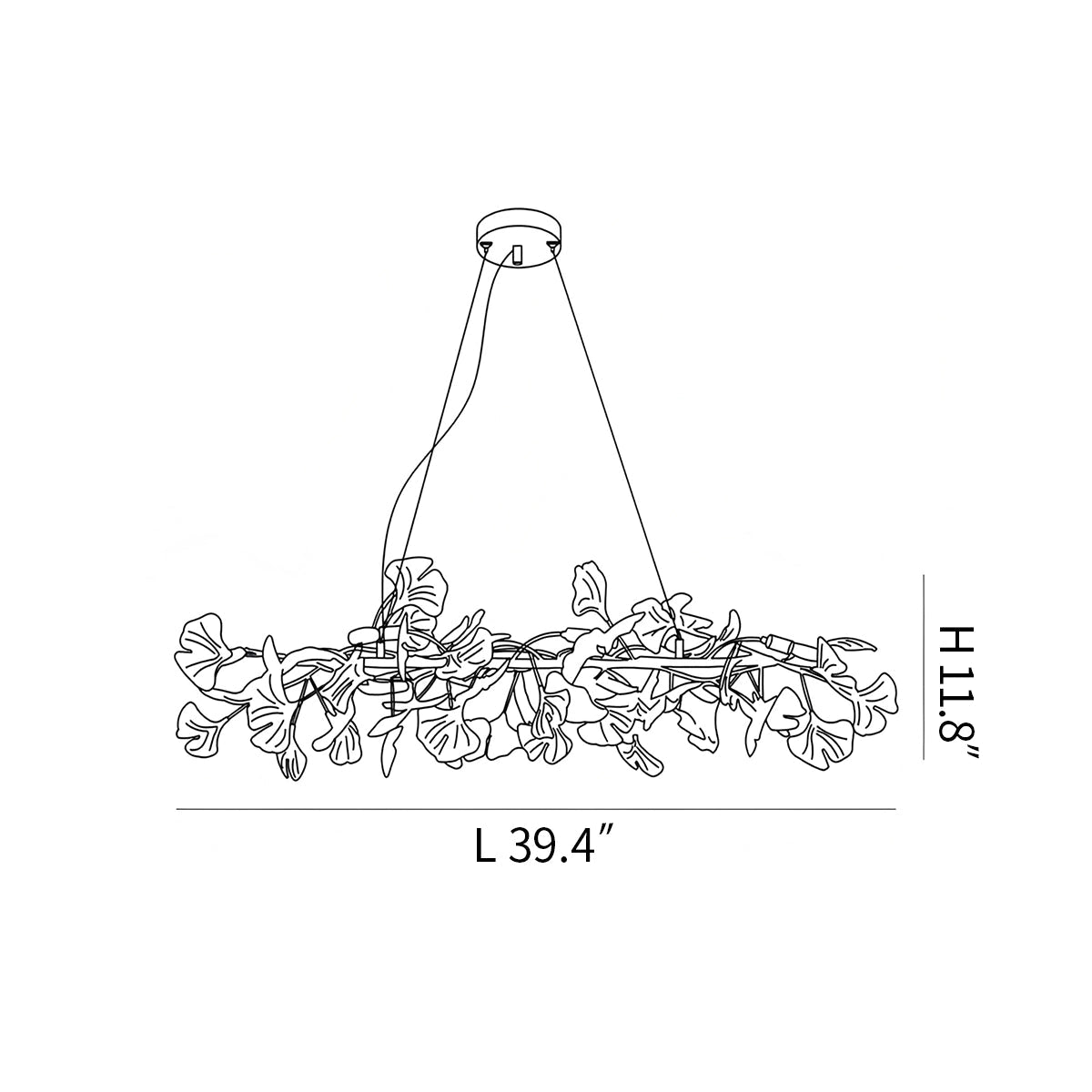 Ginkgo Chandelier M for Dining Table – detail 4