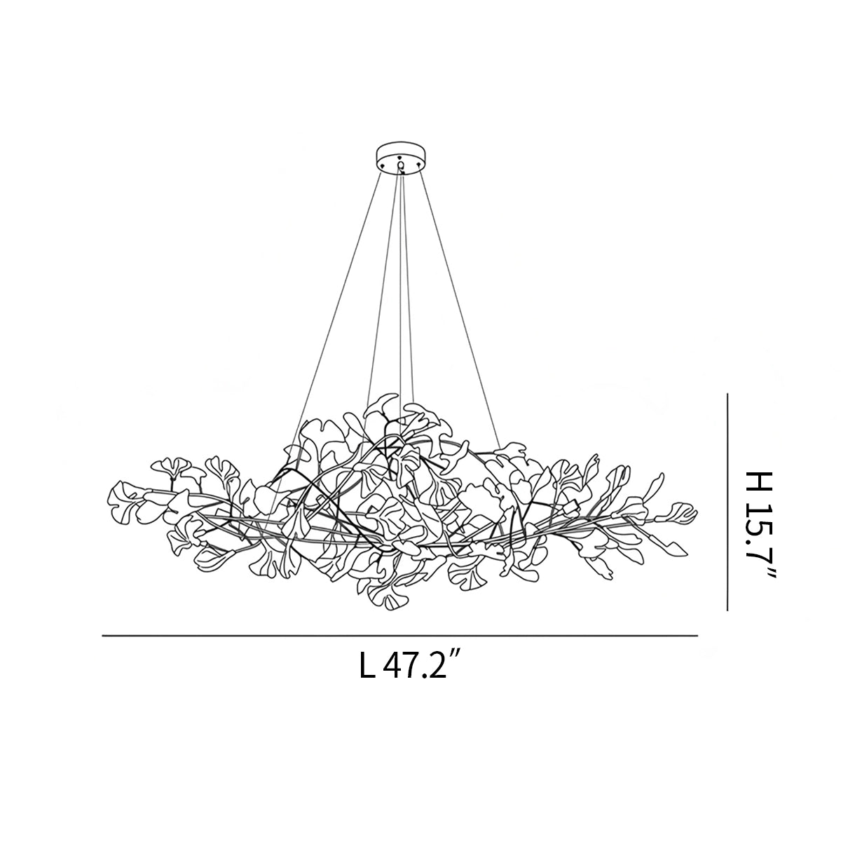 Acrylic Ginkgo Leaf Chandelier for Dining Area – Acrylic detail 22