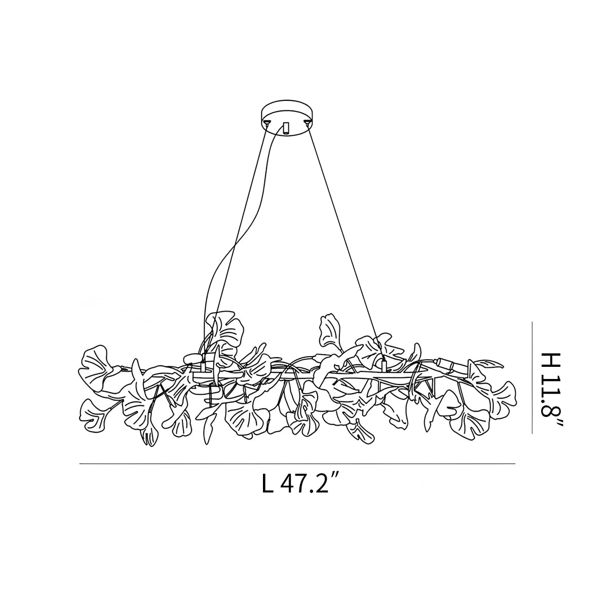 Ginkgo Chandelier M for Dining Table – detail 5
