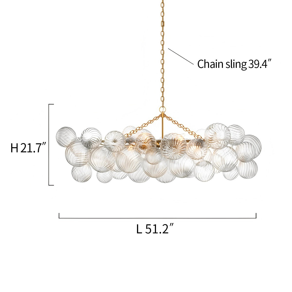 Vortex Glass Bubble Ball Chandelier – Glass detail 18