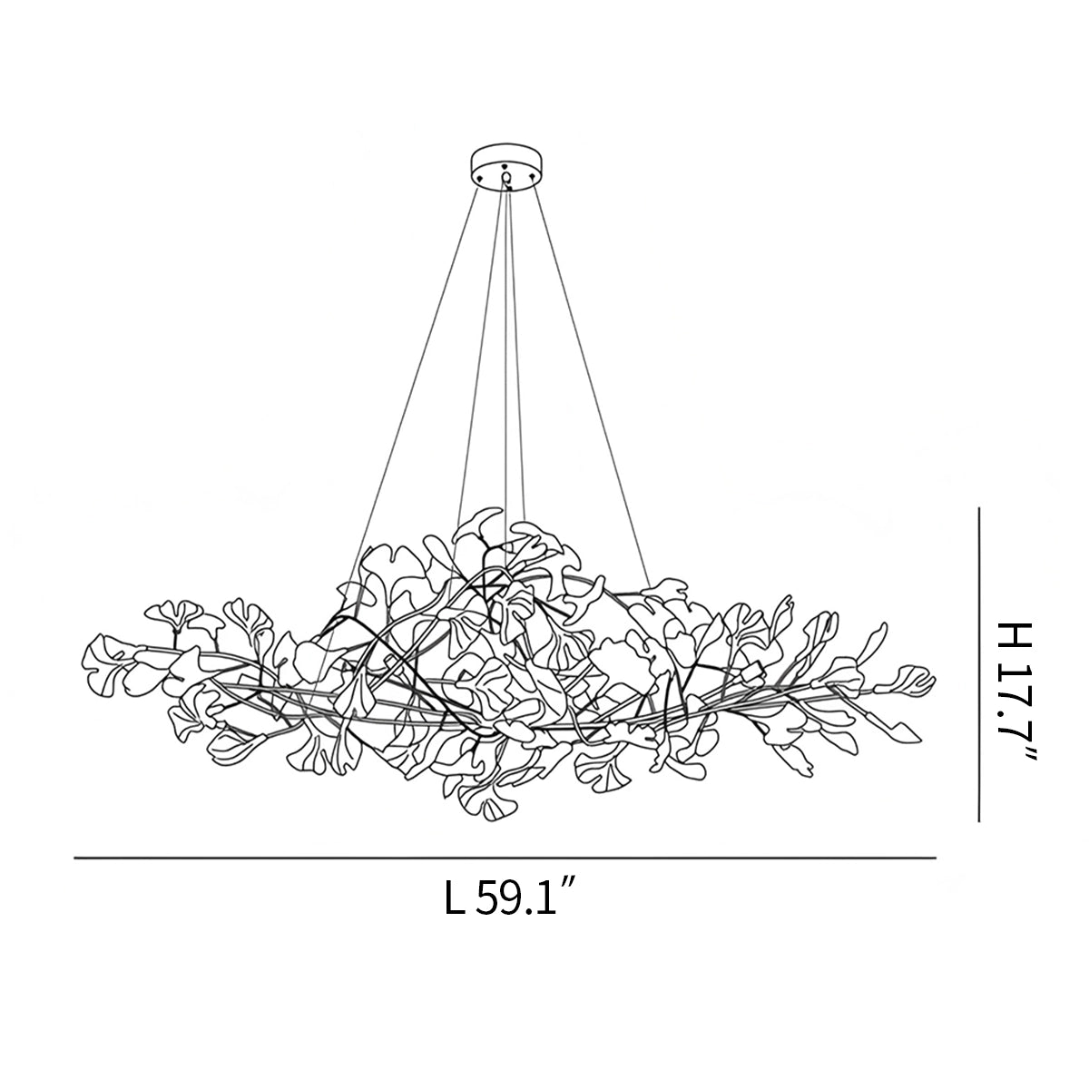 Acrylic Ginkgo Leaf Chandelier for Dining Area – Acrylic detail 24