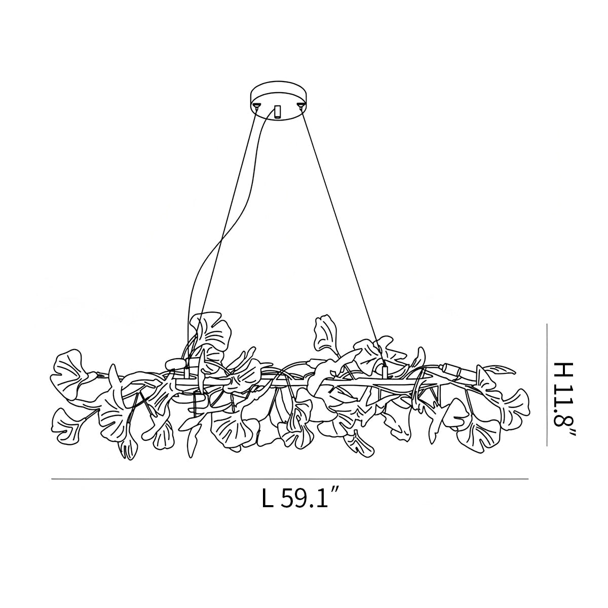 Ginkgo Chandelier M for Dining Table – detail 6