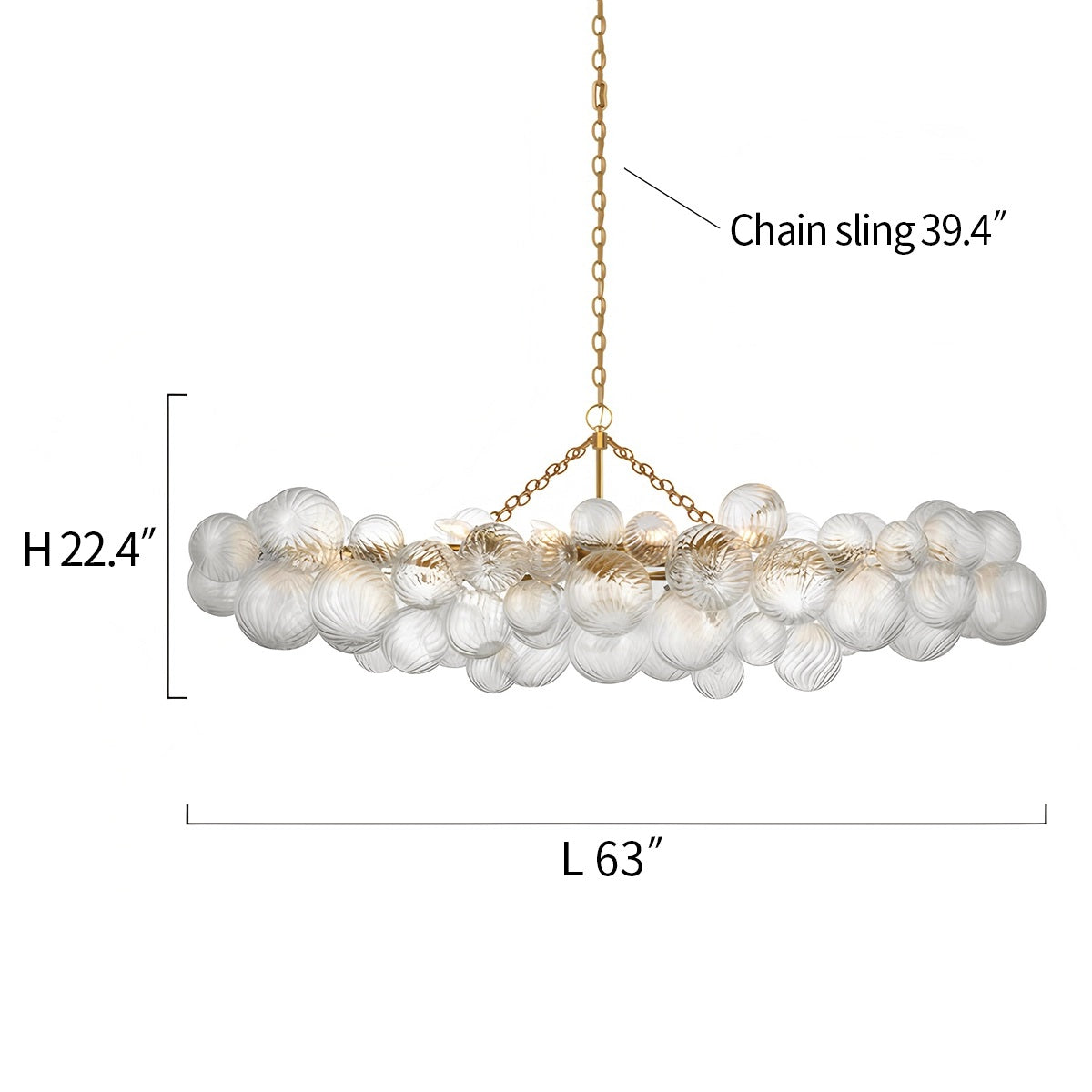 Vortex Glass Bubble Ball Chandelier – Glass detail 20