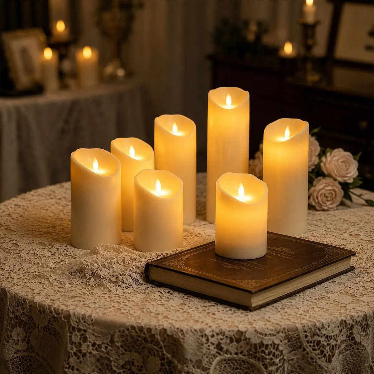 LED Flameless Paraffin Candle 9 Pack × 8 Flameless Candle – detail 3