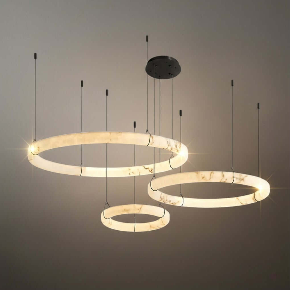Modern Alabaster Ring Chandelier – Alabaster detail 12