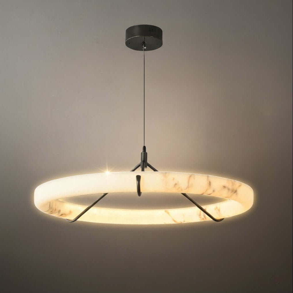 Modern Alabaster Ring Chandelier – Alabaster detail 7