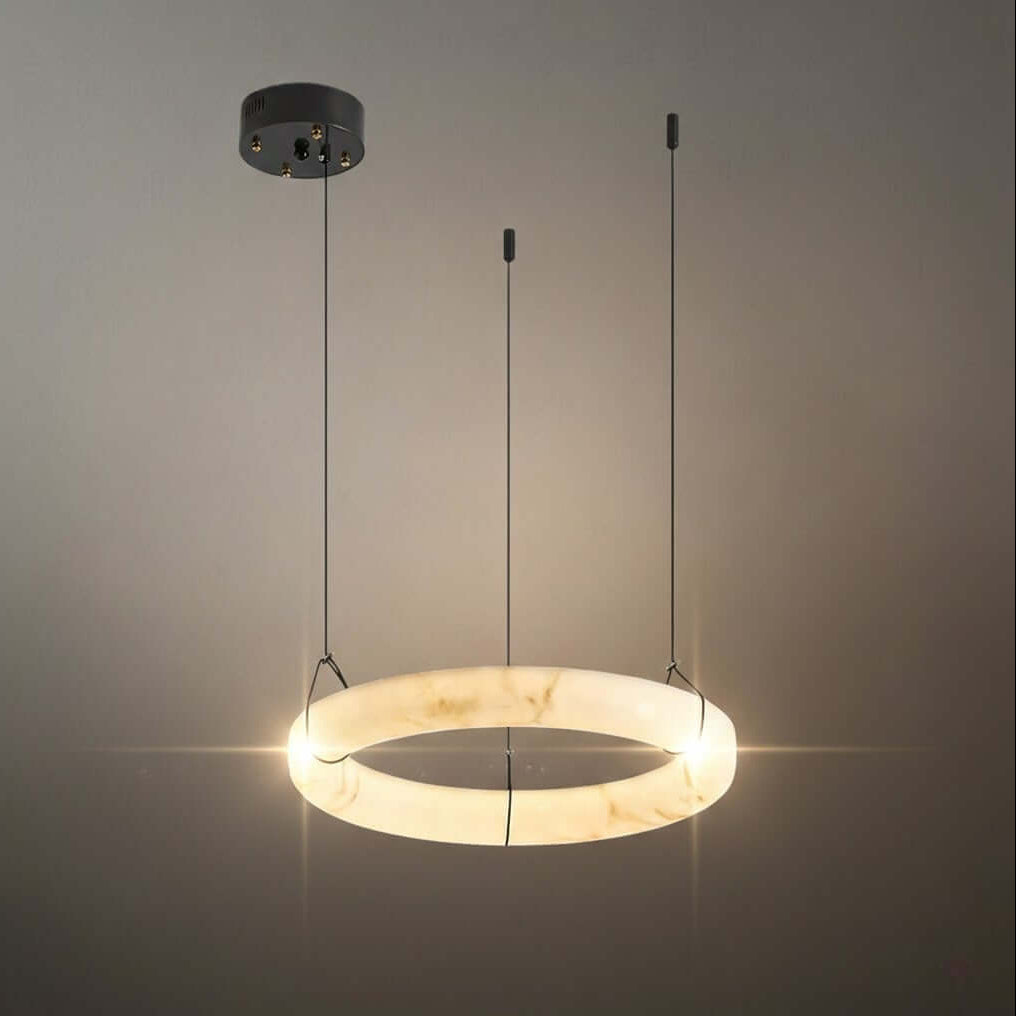 Modern Alabaster Ring Chandelier – Alabaster detail 9