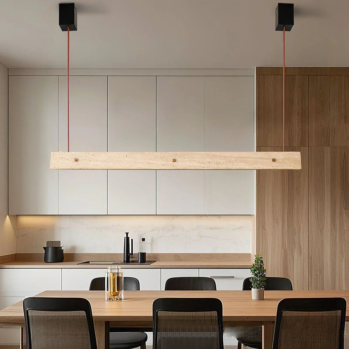 Linear Tile Travertine Pendant Lamp – Travertine detail 2
