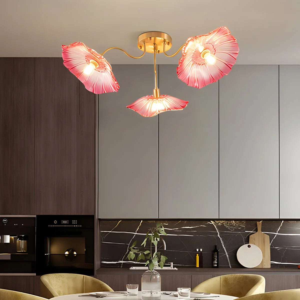 Lotus Leaf Glass Ceiling Lamp for Living Room – Glass detail 17