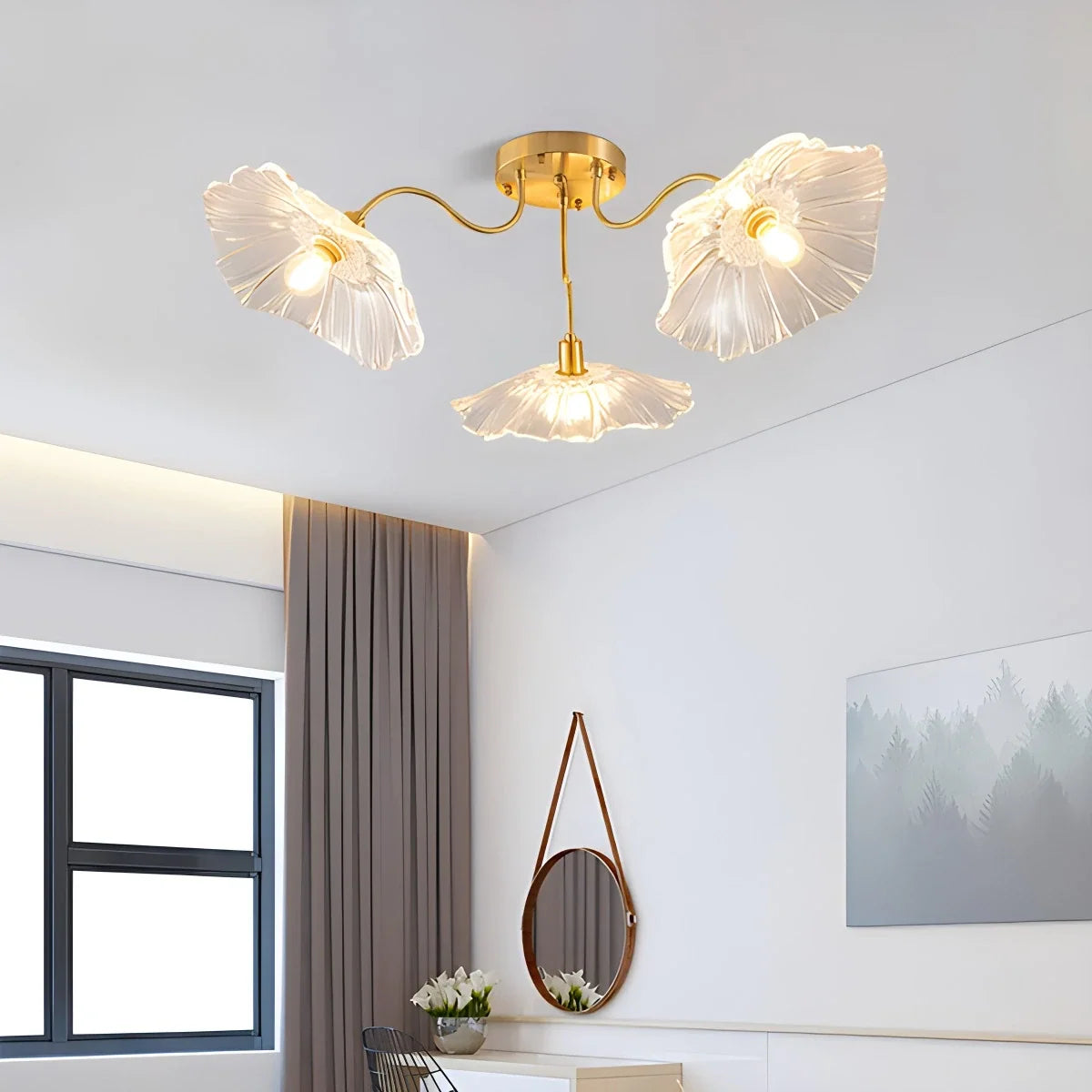 Lotus Leaf Glass Ceiling Lamp for Living Room – Glass detail 11