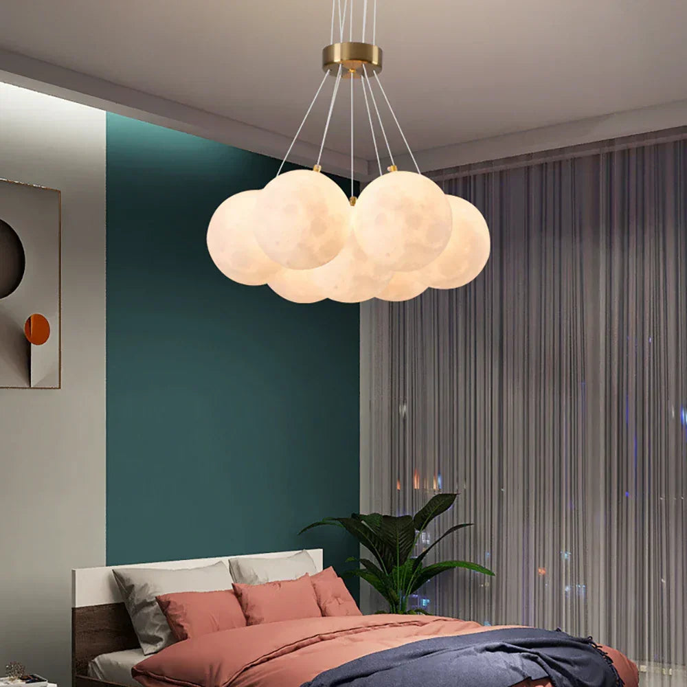 Lunar Alabaster Spherical Chandelier – Alabaster detail 6