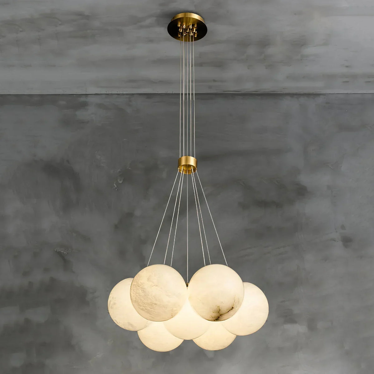 Lunar Alabaster Spherical Chandelier – Alabaster detail 31