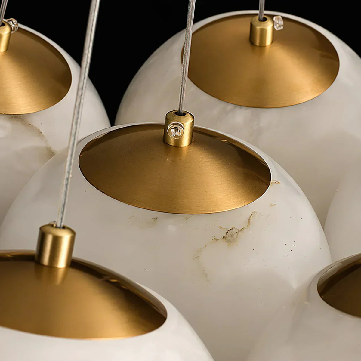 Lunar Alabaster Spherical Chandelier – Alabaster detail 26