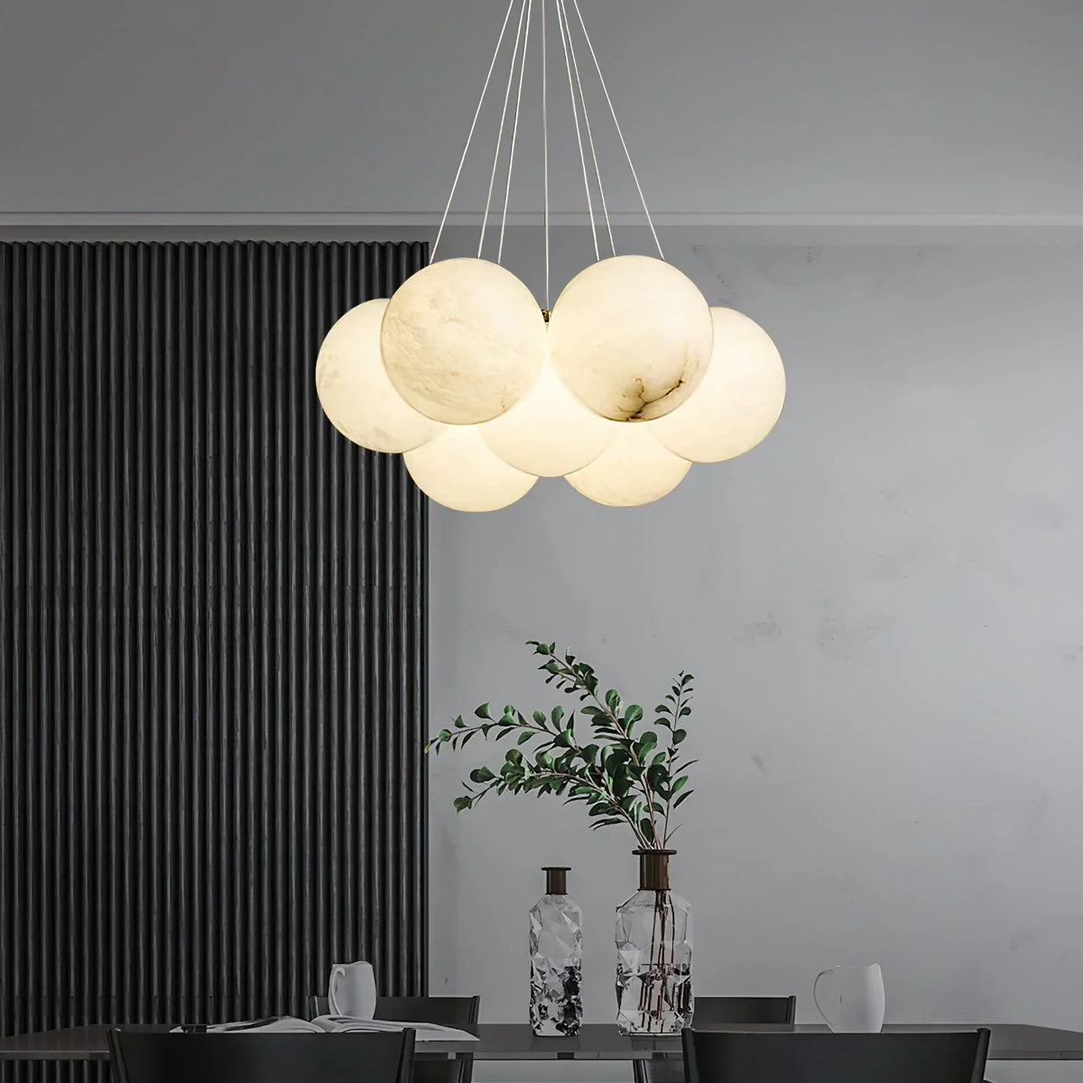 Lunar Alabaster Spherical Chandelier – Alabaster detail 8