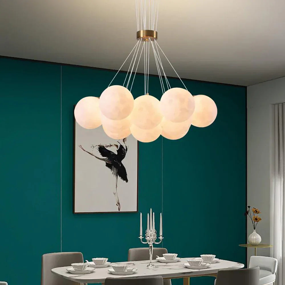 Lunar Alabaster Spherical Chandelier – Alabaster detail 7