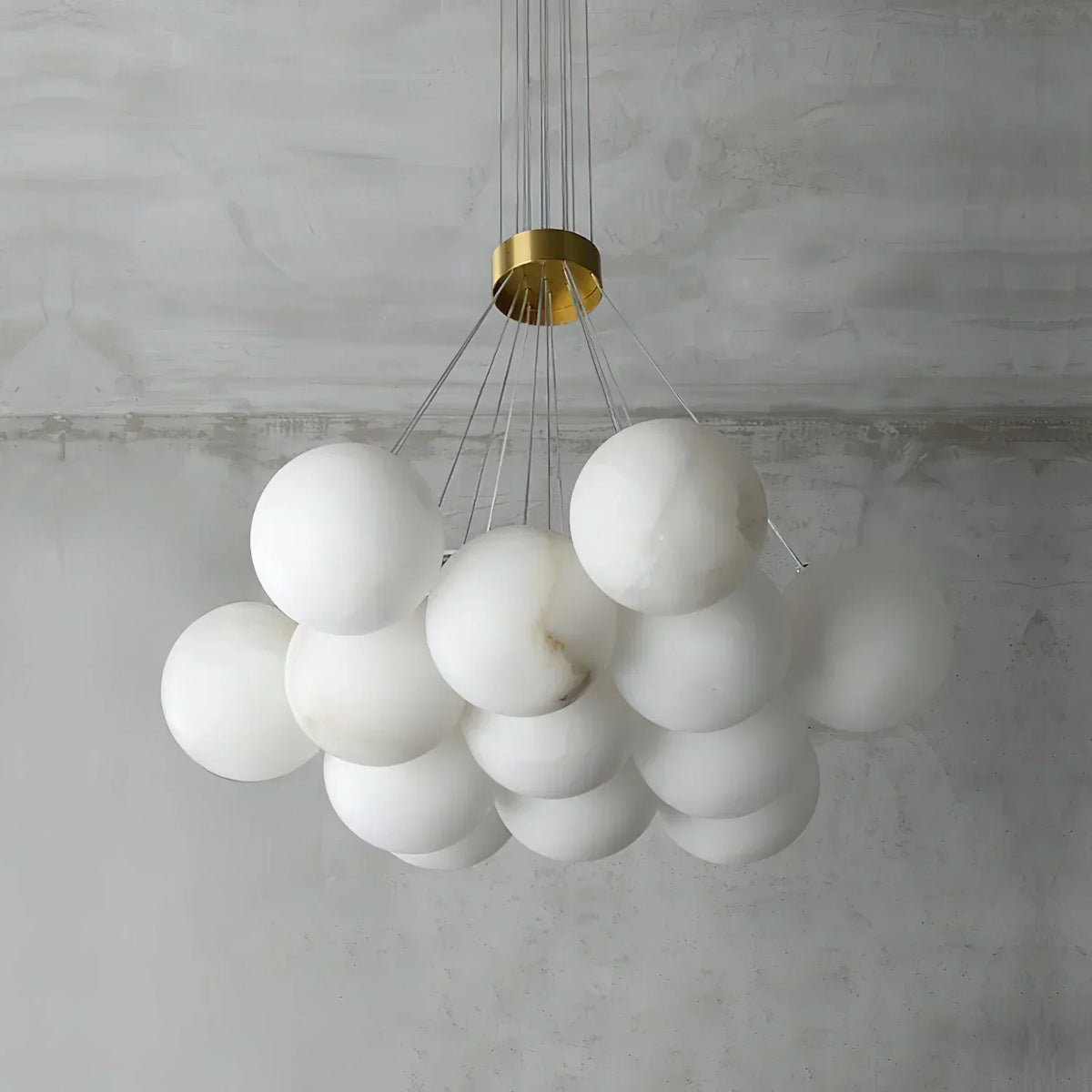 Lunar Alabaster Spherical Chandelier – Alabaster detail 34
