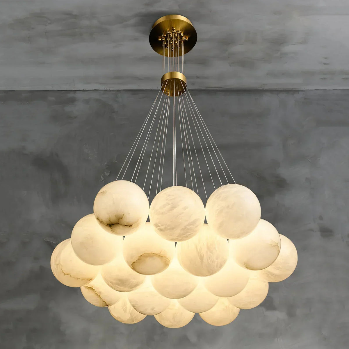 Lunar Alabaster Spherical Chandelier – Alabaster detail 33